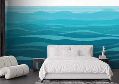 Vector calm ocean wide illustration Wall mural