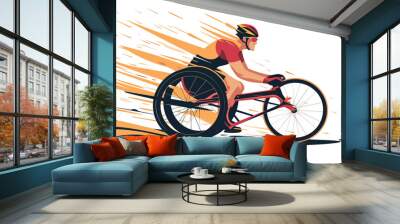 Wheelchair Racing isolated vector style Wall mural