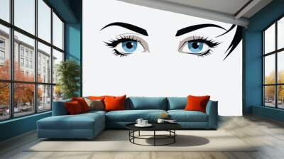 woman two eyes close up vector flat isolated illustration Wall mural