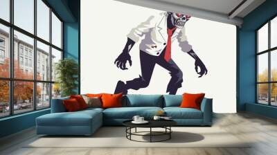 zombie vector flat minimalistic asset isolated illustration Wall mural