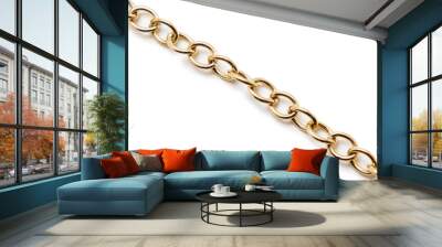 Gold chain on a white background Wall mural