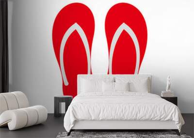 flip-flops red icon vector illustration sign Wall mural