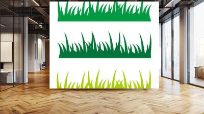 Green grass icon logo design Wall mural