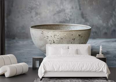 A gray bowl against a gray background Wall mural