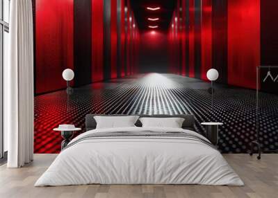 abstract red and black are light pattern with the gradient is the with floor wall metal texture  Wall mural