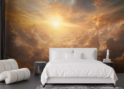 Ascension to heaven. Heaven as God's dwelling place. Eternal life and joy  Wall mural