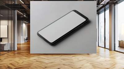 Realistic 3d smartphone mockup in isometric view with blank screen  Wall mural