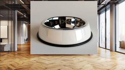 3D illustration of an empty pet bowl for an animal, isolated or with food and water for a dog or cat. Wall mural