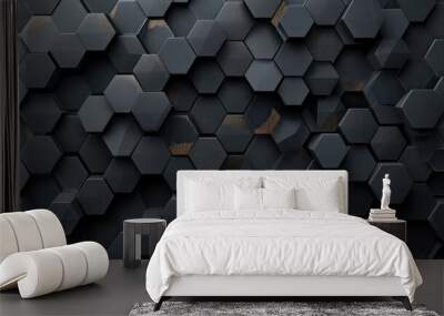 black and dark grey pattern, geomeric shapes, wonderful design  Wall mural