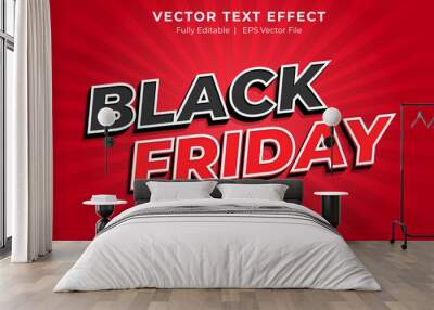 Black friday editable text style effect, 3d layered black friday text effect or font effect design Wall mural