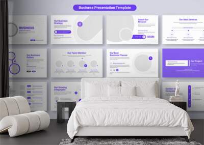 Creative business PowerPoint presentation slides template design. Use for modern keynote presentation background, brochure design, website slider, landing page, annual report, company profile Wall mural