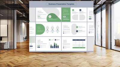 Creative business PowerPoint presentation slides template design. Use for modern keynote presentation background, brochure design, website slider, landing page, annual report, company profile Wall mural