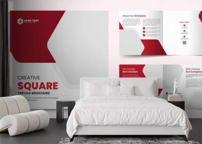 Creative business square trifold brochure template design	
 Wall mural