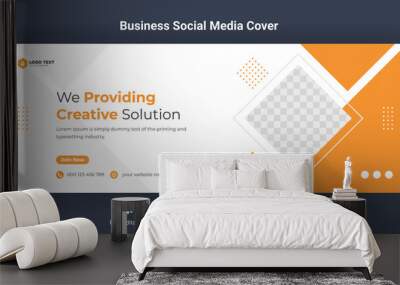 Creative corporate business marketing social media facebook cover banner post template  Wall mural