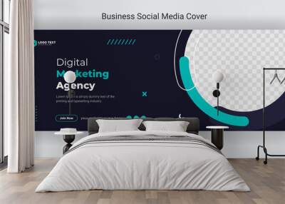 Creative corporate business marketing social media facebook cover banner post template  Wall mural