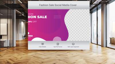 Fashion sale social media facebook cover banner template, Web banner timeline template. Wall mural