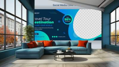 Travel social media Facebook cover banner template Wall mural