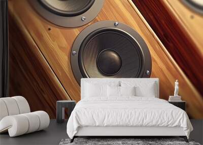 Plane wooden body with acoustic speakers Wall mural