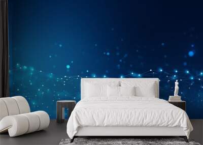 Communication and technology network background concept with moving lines and dots. Wall mural