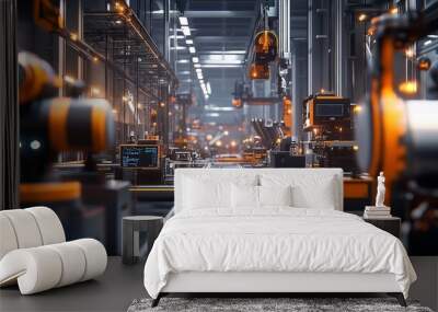 Industry 4.0 smart factory interior showcasing advanced technology

 Wall mural