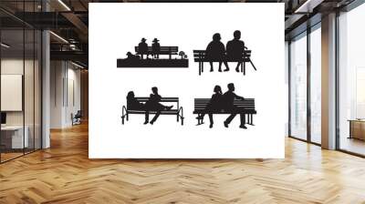 Couple On A Bench EPS, Couple EPS, Couple On A Bench Silhouette, Couple EPS Bundle Bench EPS Wall mural