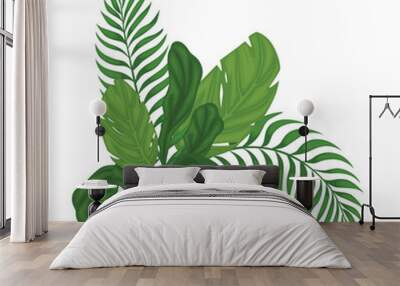 Green tropical leaves. Wall mural