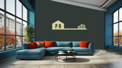 PA Initial Real Estate Logo Vector Art, Icons, and Graphics Wall mural