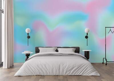 Pearlescent texture background. Mermaid unicorn pattern. Gradient pink blue color backdrop Wall mural