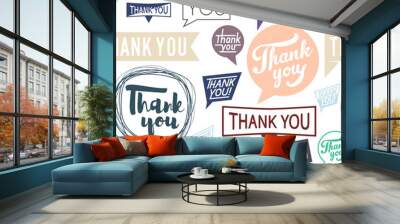 Thank you speech. Seamless pattern Wall mural