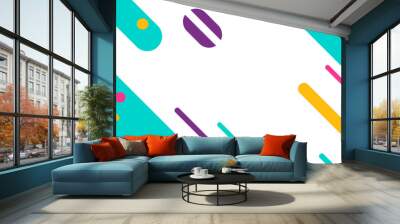 Vector banner with abstract lines and circles. Diagonal dynamic motion Wall mural