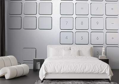 Close up modern white keyboard, minimal style. Wall mural