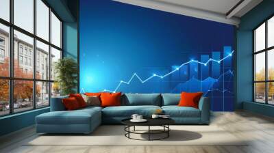 graph with arrow Wall mural