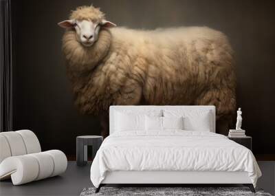 sheep on the black background Wall mural