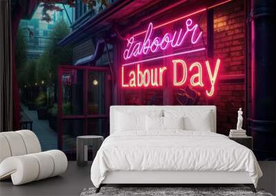 sign for sale labor day Wall mural