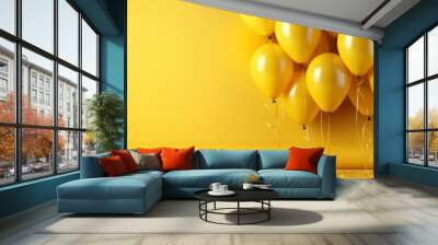 yellow balloon with a yellow background Wall mural