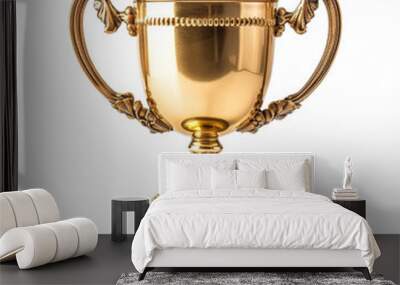 gold trophy cup on isolated transparent background Wall mural