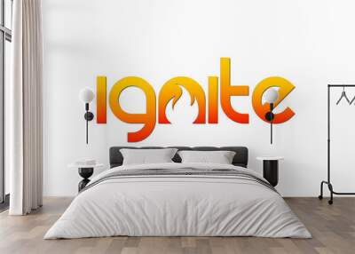 ignite logo vector modern clean simple design with white background Wall mural