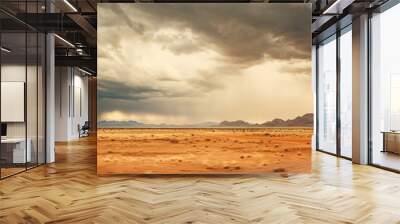 Stormy sky over the desert landscape background Wall mural