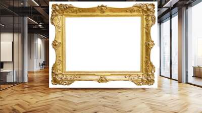 Gold vintage frame isolated on white background Wall mural