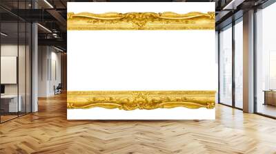 Gold vintage frame isolated on white background Wall mural