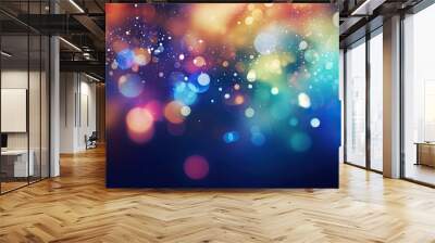 Abstract background with bokeh defocused multicolour lights Wall mural