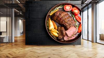 grilled beef on a cutting board Wall mural