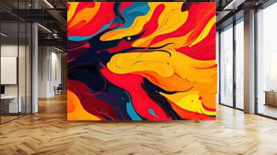 Energetic abstract patterns in vivid Wall mural