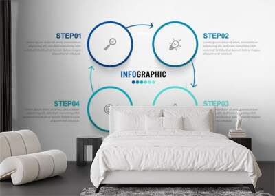 Business data visualization. Process chart. Abstract elements of graph, diagram with steps, options, parts or processes. Vector business template for presentation. Creative concept for infographic. Wall mural