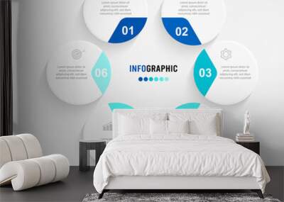 Business data visualization. Process chart. Abstract elements of graph, diagram with steps, options, parts or processes. Vector business template for presentation. Creative concept for infographic. Wall mural