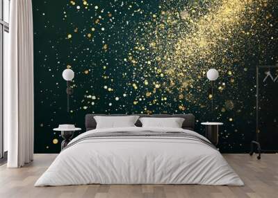 A dark blue sky that gradually fades into a radiant gold color Wall mural