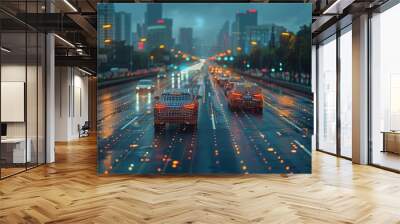 A smart city commute transportation network system concept using an intelligent automatic sensing system and a radar signal system. Wall mural