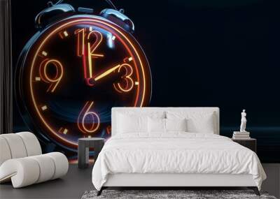 Isolated 5 minutes countdown with hours, minutes, and seconds Wall mural