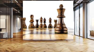 Isolated chess figure piece for a strategy board game, a game of intellectual property for businesses. Wall mural