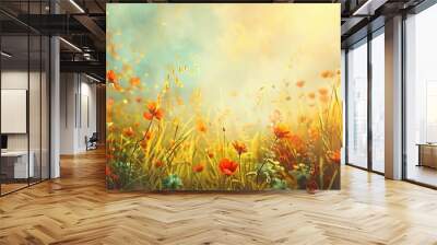 Modern art. Plants, flowers, wallpaper, posters, cards, murals, carpets, hangings, and more... Wall mural